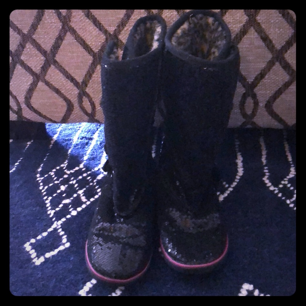 Black Sequin Boot